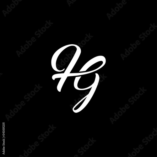 HG Initial handwriting logo vector