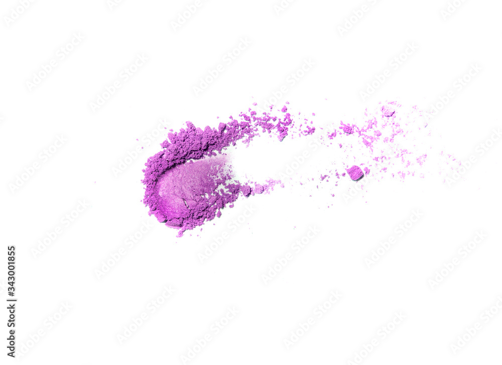 Pink crushed eye shadow isolated on white background. Pink crushed eye shadow isolated on white background.