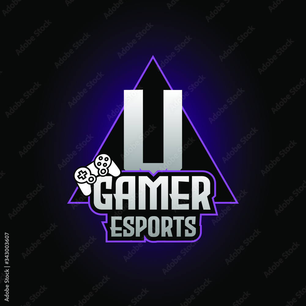 Letter U Game Logo Esport Gaming