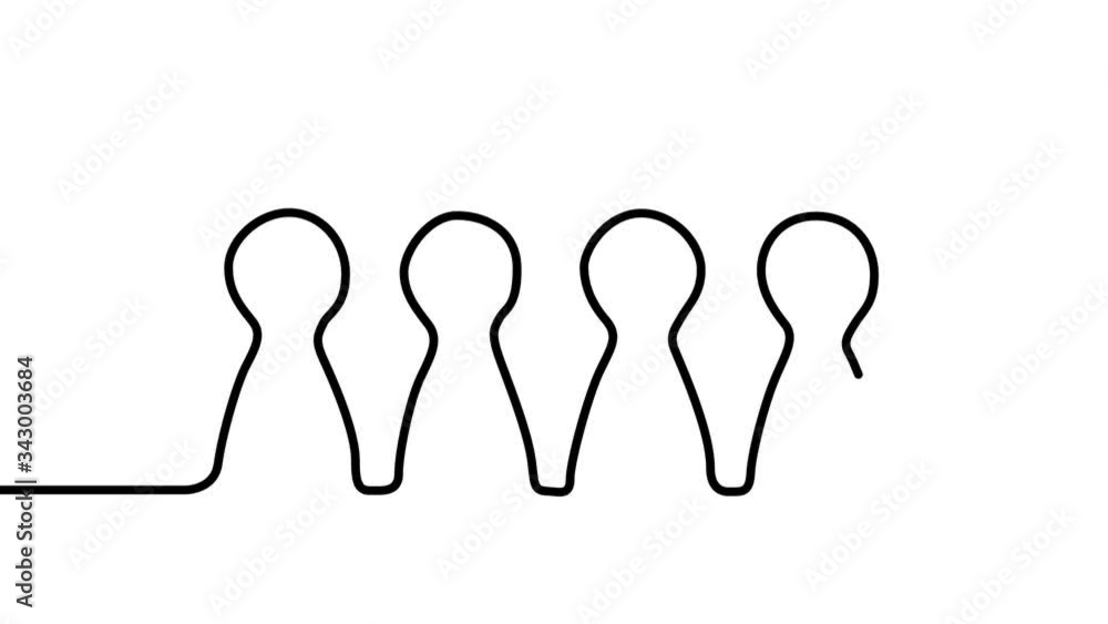 one continuous line drawing four pawns one continuous line drawing four pawns