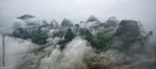 Canvas Print Beautiful karst mountain landscape of China