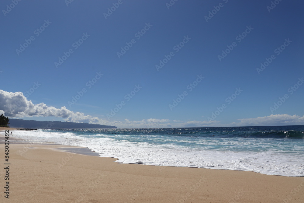 The Banzai Pipeline surf reef break located in Hawaii at Ehukai Beach Park in Pupukea on Oahu North Shore