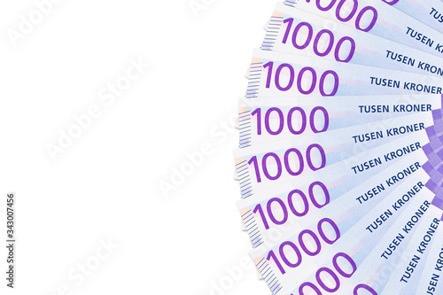 Принти на полотні some new 1000 norwegian krone banknotes with copy space
