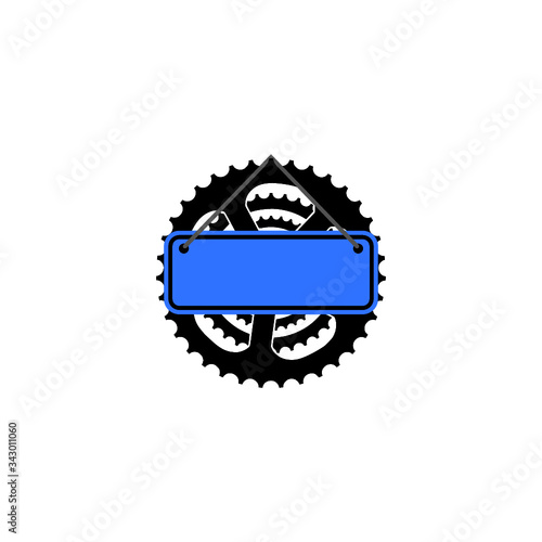 Bike gear icon isolated on white background