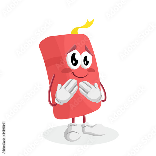 Book Logo mascot ashamed pose and background with flat design style for your mascot branding.