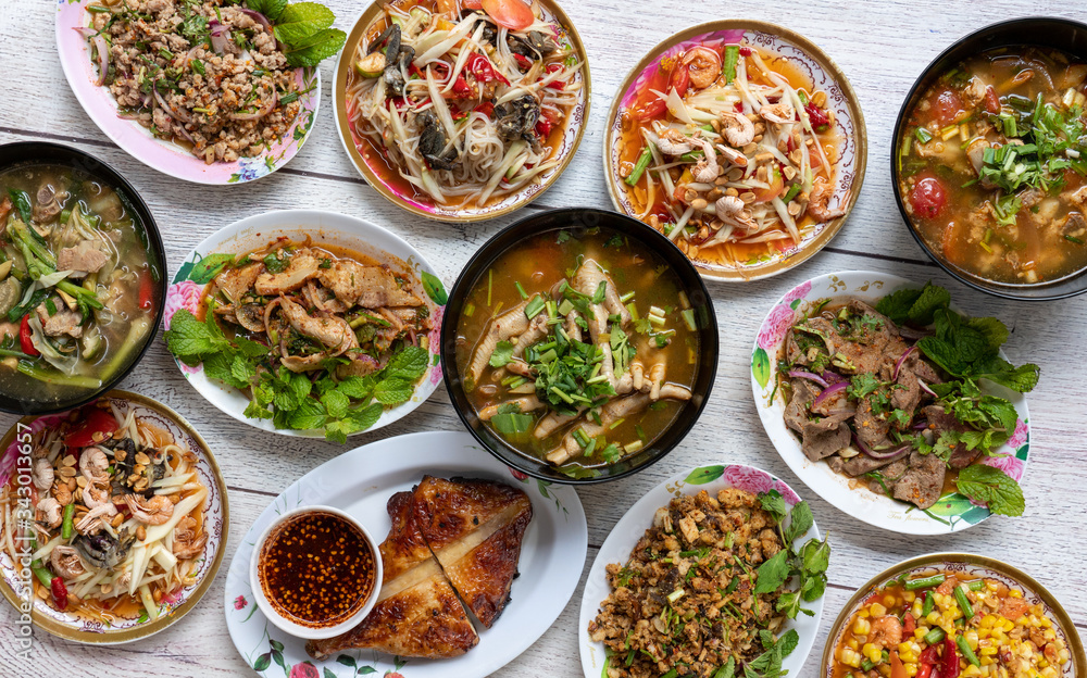 Thai Spicy Soup Mixed Dishes Thai Spicy Soup Mixed Dishes