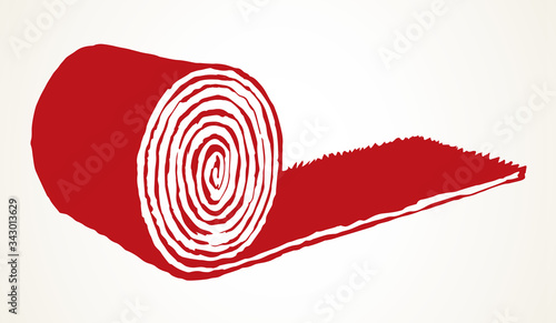 Carpet roll. Vector drawing icon