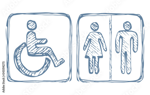 Toilet signs. Vector drawing icon
