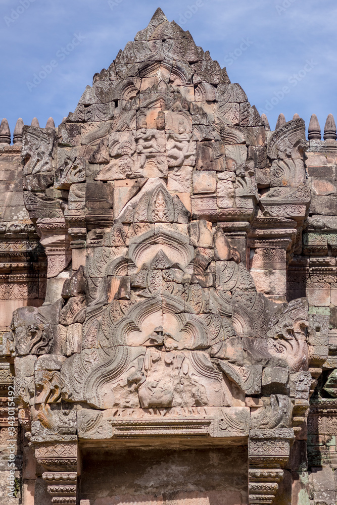 Khmer arts in the Phanom Rung Historical Park, the stone castle built in the 10th to 13th centuries.