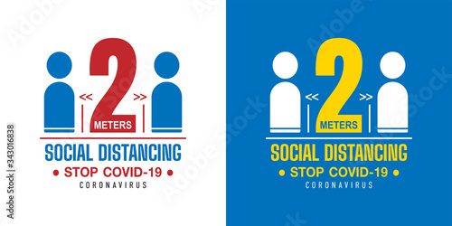 social distancing logo design. vector illustration