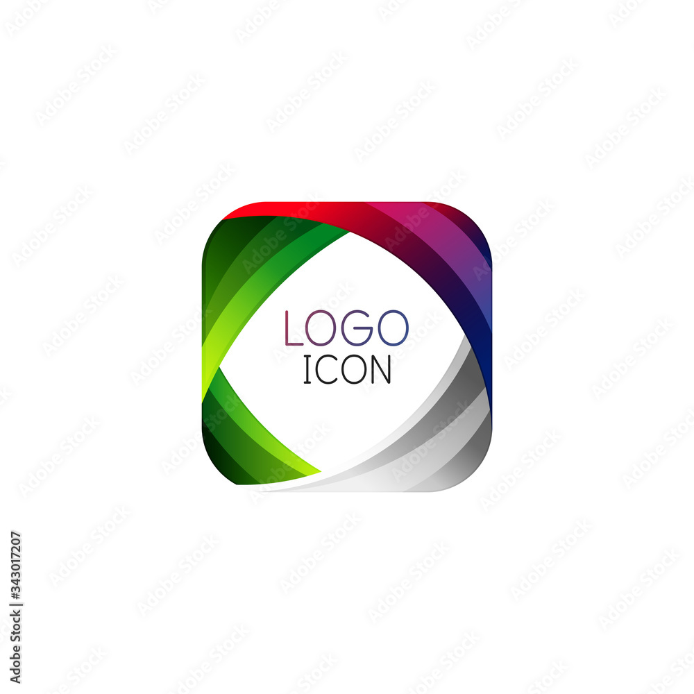 Business trendy geometric square logo design template with bright clean colors Business trendy geometric square logo design template with bright clean colors