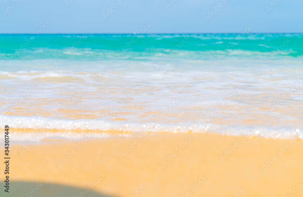 Fototapeta premium Sea wave white sand beach summer vacation
