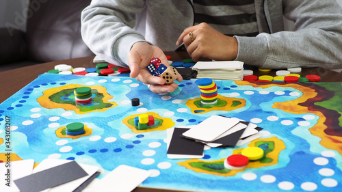 people friends family play board game together fun leisure illustration design selected focus