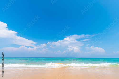 Fototapeta Naklejka Na Ścianę i Meble -  Sea wave white sand beach summer vacation