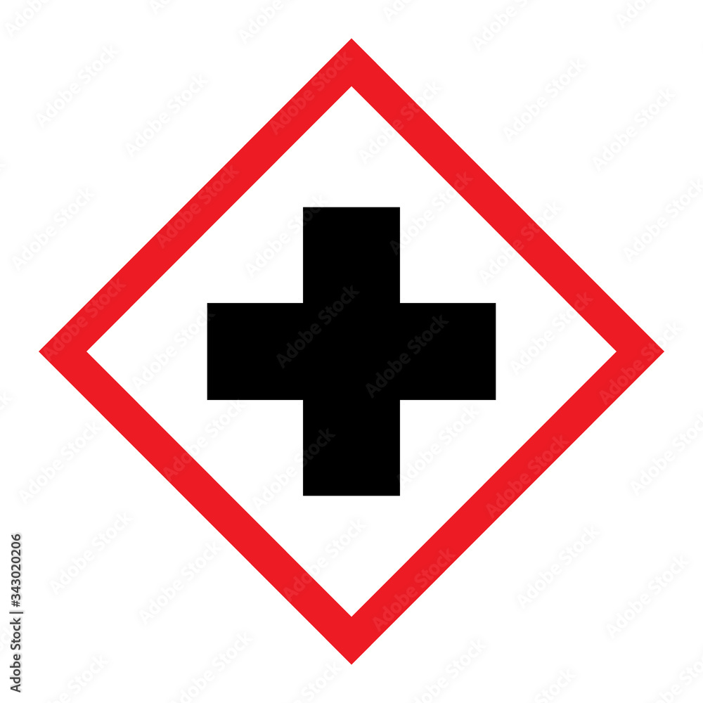 Hospital cross warning symbol, Medical health icon isolated on white background. Emergency design Hospital cross warning symbol, Medical health icon isolated on white background. Emergency design