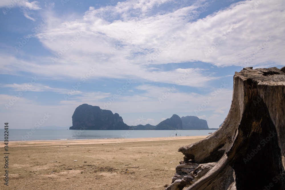 Pak Meng beach and Pling Island Meng Island with trunk tree, Trang, south part of Thailand Pak Meng beach and Pling Island Meng Island with trunk tree, Trang, south part of Thailand