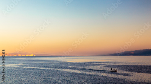Sunrise in the bay of Senj, Croatia