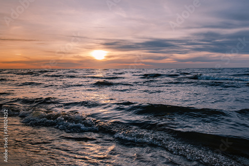 Sunset on lake Ladoga