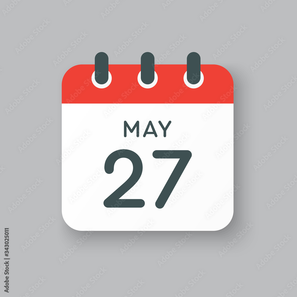 Fototapeta premium Calendar icon day 27 May. Days of the year.