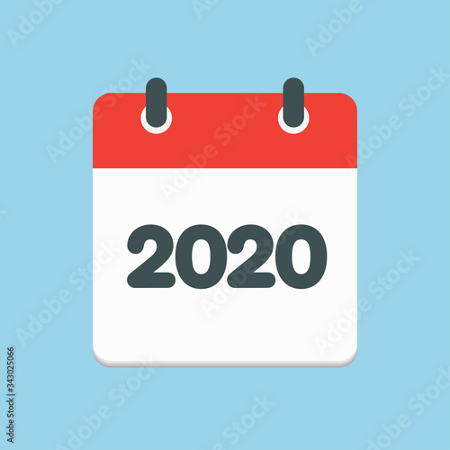 Vector icon calendar year 2020, day of the year