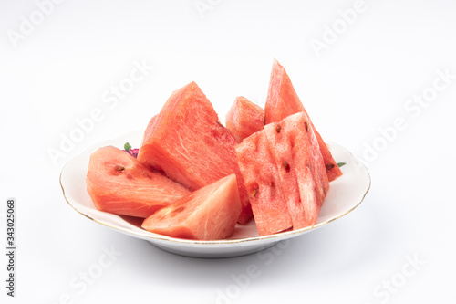 Fresh Watermelon on White background.