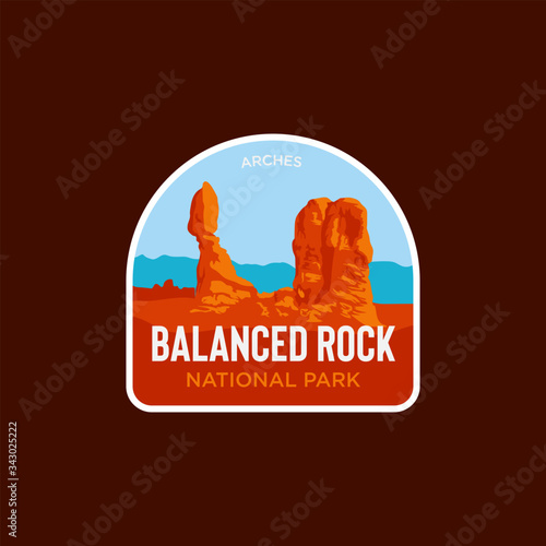 Balanced Rock National Park Logo Vector Icon Illustration