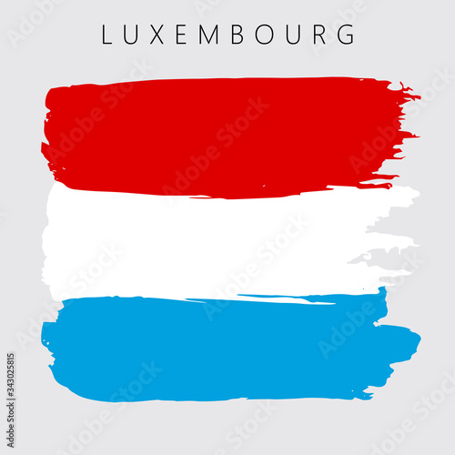 Free Download Flag of Luxembourg. Vector illustration on gray background. National flag with three colors: blue, white and red. Beautiful brush strokes. Abstract concept. Elements for design. Painted texture. - GFXLoad