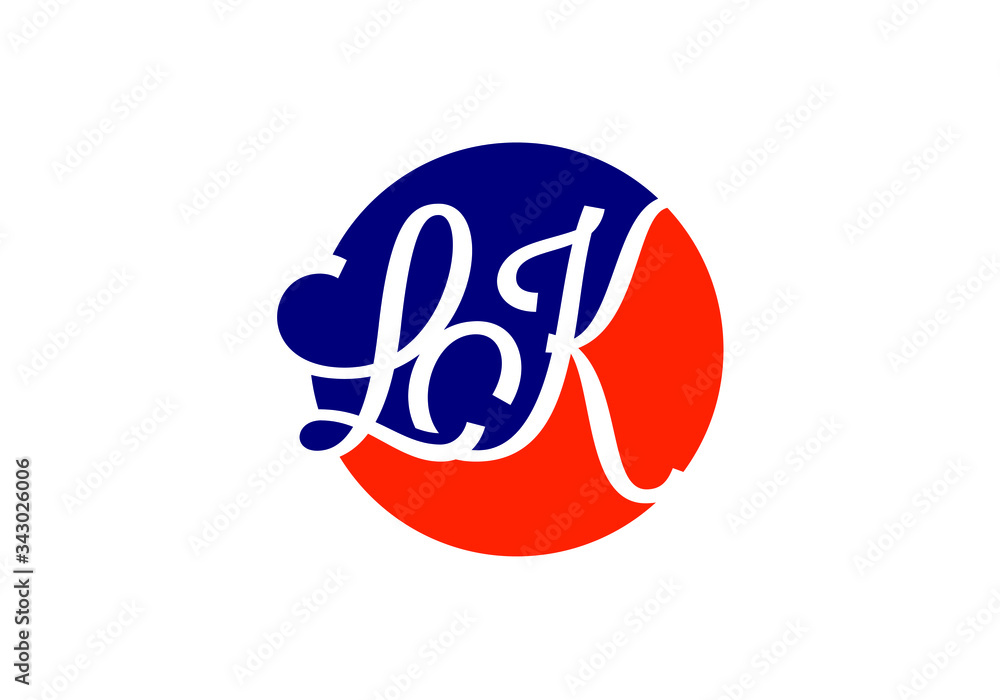 Obraz premium Initial Monogram Letter L K Logo Design Vector Template. LK Letter Logo Design