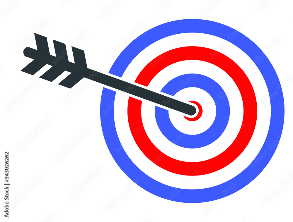 Target icon. Goal for archery as a metaphor for achieving results.