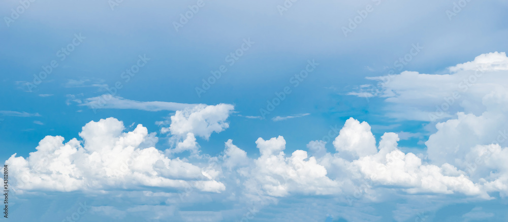 Blue sky and white clouds background, cloudy sky
