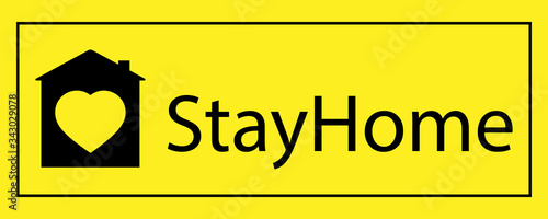 Stay home, stay safe. Virus warning poster design. Motivational banner about the outbreak of coronavirus COVID-19.