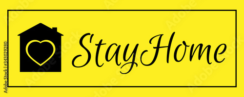 Stay home, stay safe.  Motivational banner about the outbreak of coronavirus COVID-19. Virus warning poster design.
