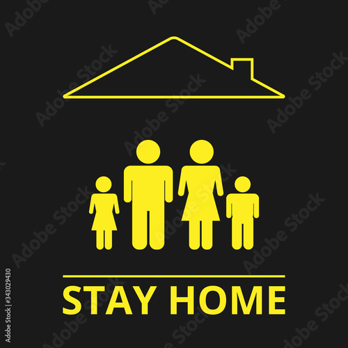 Stay home, stay safe. Virus warning poster design. Motivational banner about the outbreak of coronavirus COVID-19. 