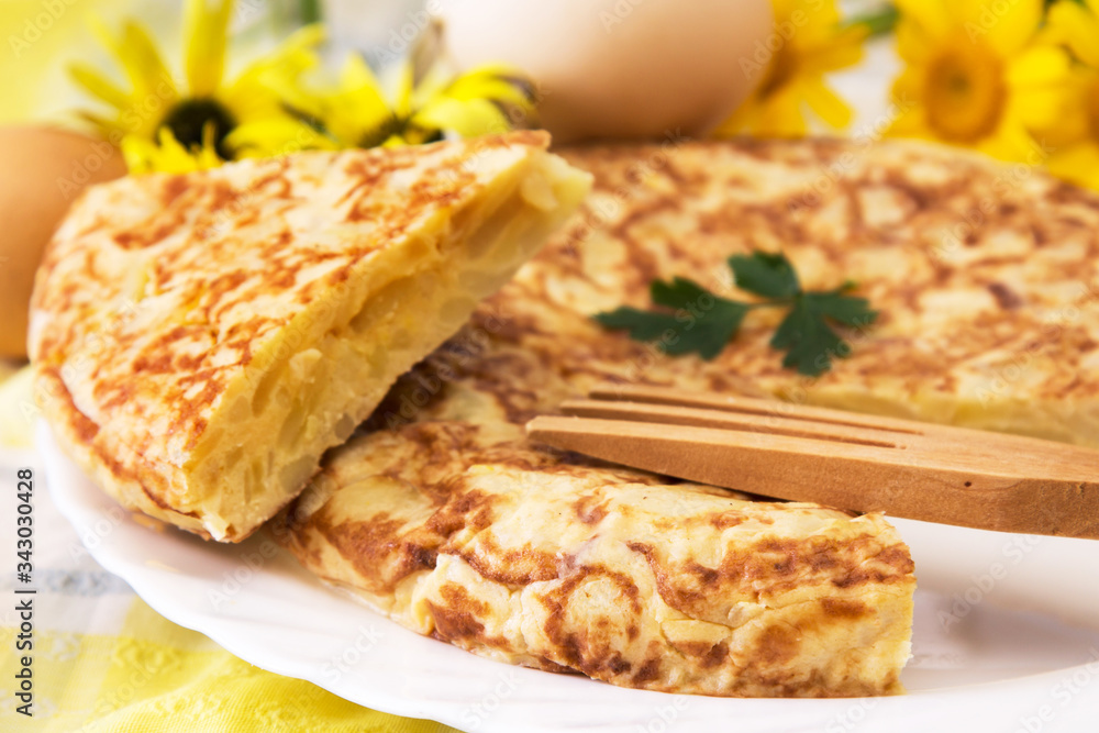 Spanish omelette, typical Spanish dish Spanish omelette, typical Spanish dish