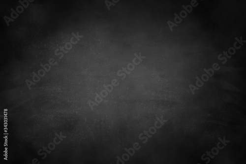 Chalkboard texture background with grunge dirt white chalk on blank black board billboard wall, copy space