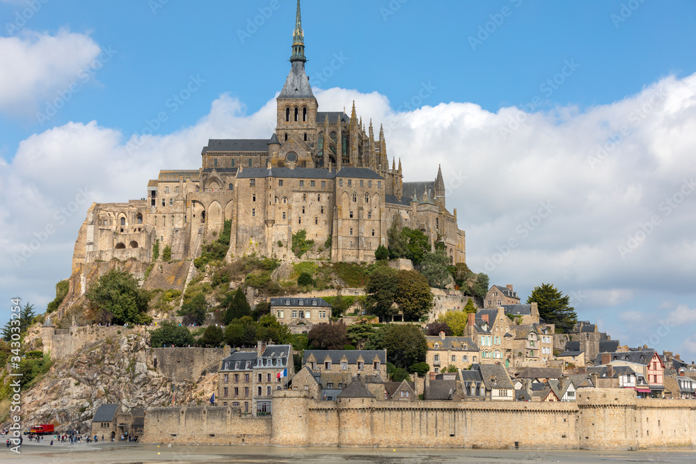  Le Mont-Saint-Michel, island with the famous abbey, Normandy, France