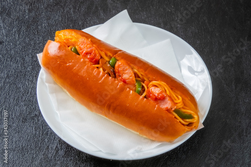 スパゲティパン Asian style typical spaghetti hot dog