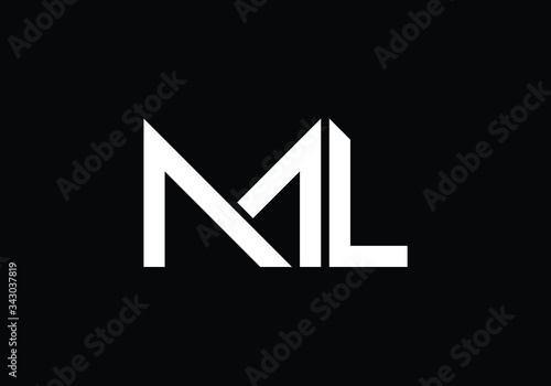 Schilderij op canvas Initial Monogram Letter M L Logo Design Vector Template