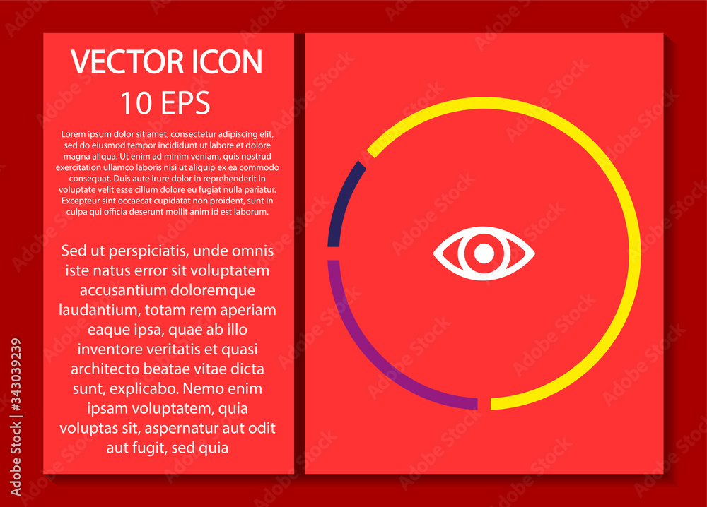Fototapeta premium Eye vector icon , lorem ipsum Flat design