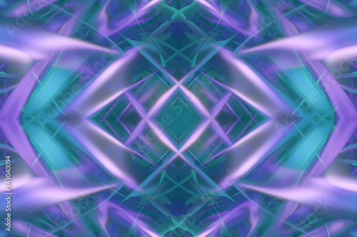 Abstract purple, green and turquoise with glowing lines. Fantasy or sci fi effect.