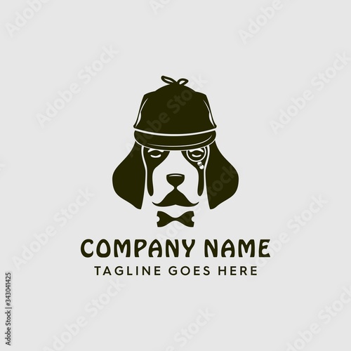 Vintage Detective with Dog Face Logo