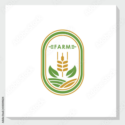 Vintage logo concept design for Farm company, agriculture logo template design vector, nature logo template