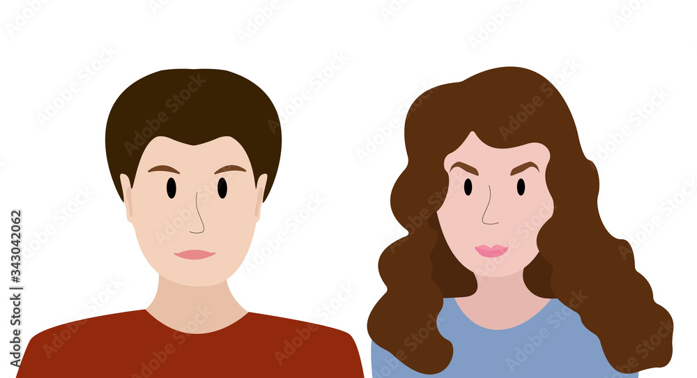 Vector illustration of man and woman isolated on a white background Vector illustration of man and woman isolated on a white background