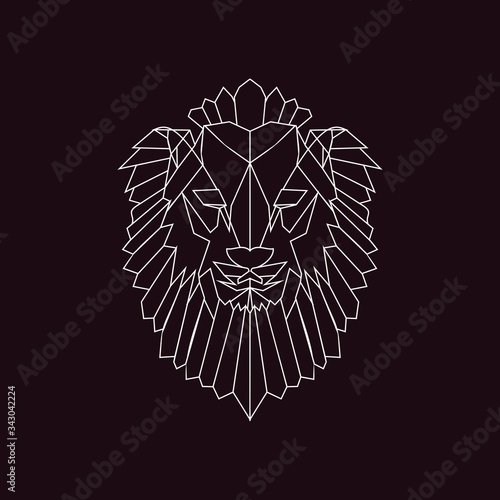 Geometric Abstract Lion Head Illustration Logo