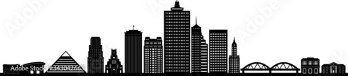 MEMPHIS TENNESSEE City Skyline Silhouette Cityscape Vector
