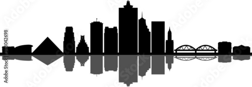 MEMPHIS TENNESSEE City Skyline Silhouette Cityscape Vector