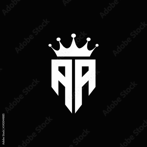 AA logo monogram emblem style with crown shape design template