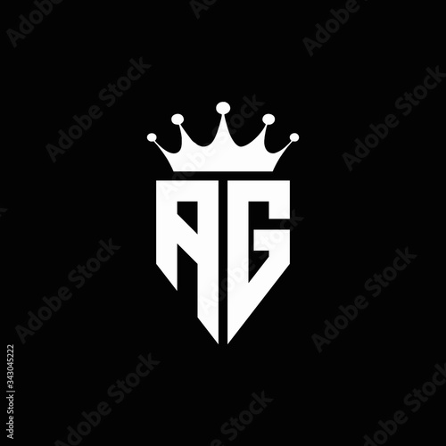 Canvas Print AG logo monogram emblem style with crown shape design template