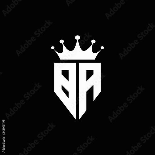 BA logo monogram emblem style with crown shape design template photo