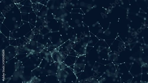 Wallpaper Mural Animated dark blue abstract plexus background with floating glowing structures. Torontodigital.ca